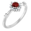 Sterling Silver Mozambique Garnet and .167 CTW Diamond Ring Ref. 15641489